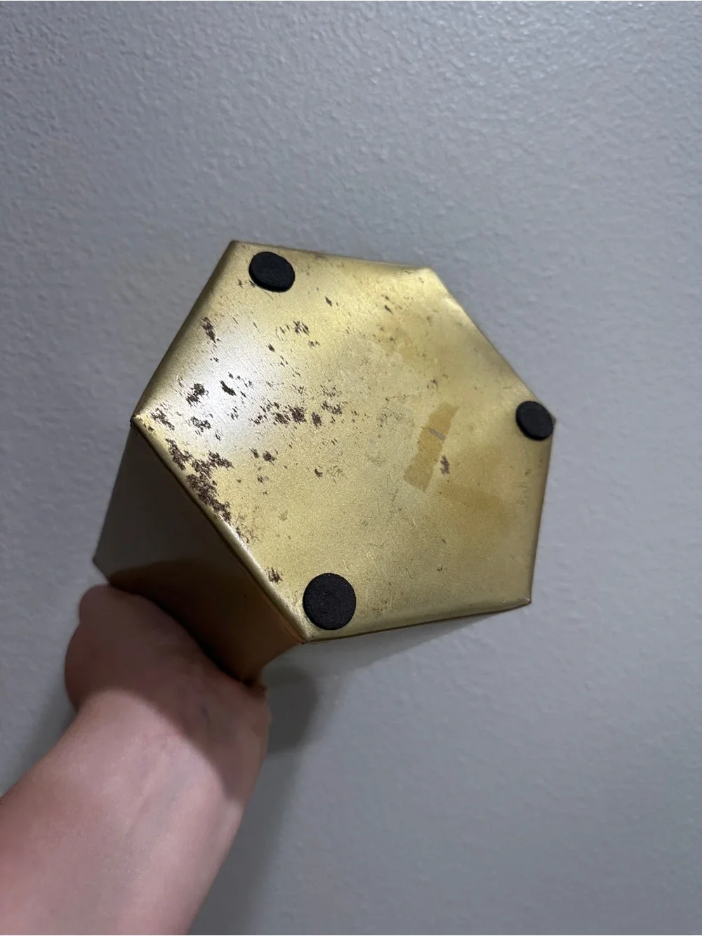 Gold Hexagonal Metal Planter - Modern Home Accent